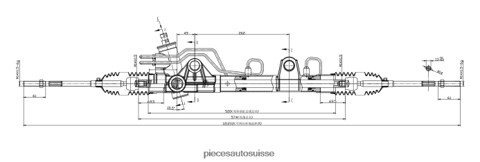 pièces automobiles oscaro crémaillère de direction assistée 96fb-3200-ah 48R6262663 FORD